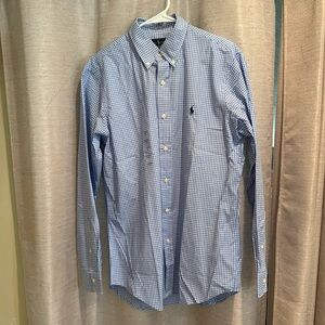 Ralph Lauren Polo button up, classic fit, size medium, blue